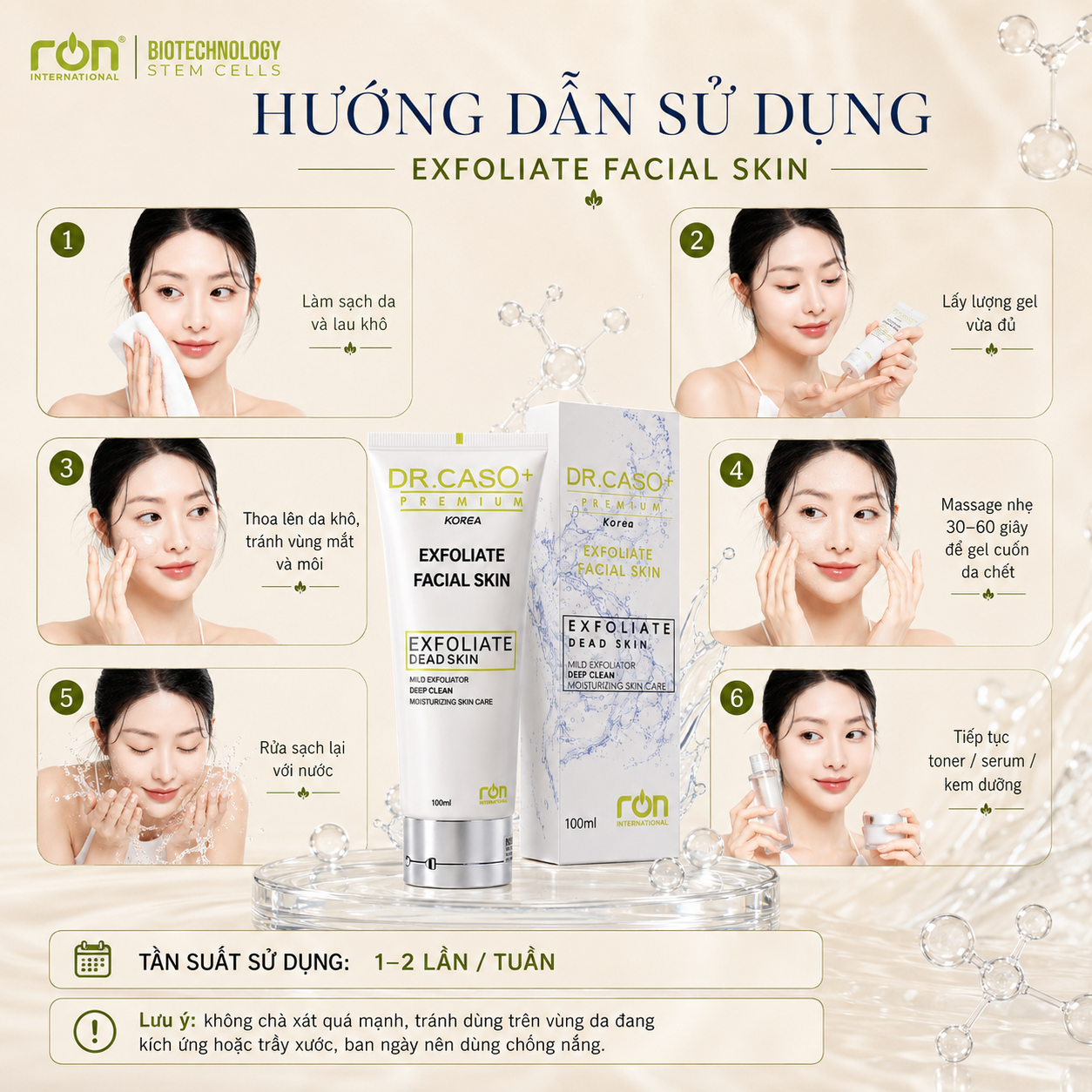 Dr.Caso+ Premium Exfoliate Facial Skin 100ml/Tẩy da chết mặt 100ml